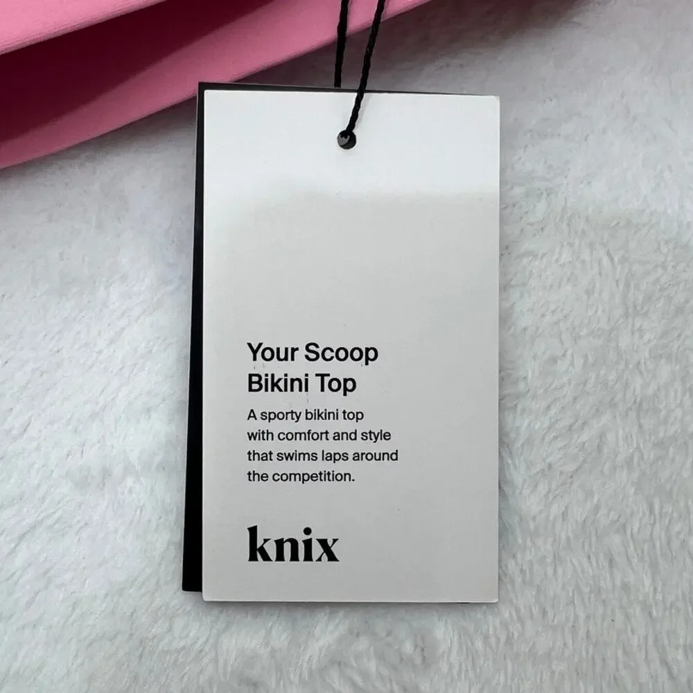 NWT Knix Sunny Scoop Bikini Top‎ Pink Women's XL Swimwear Beach Vacation